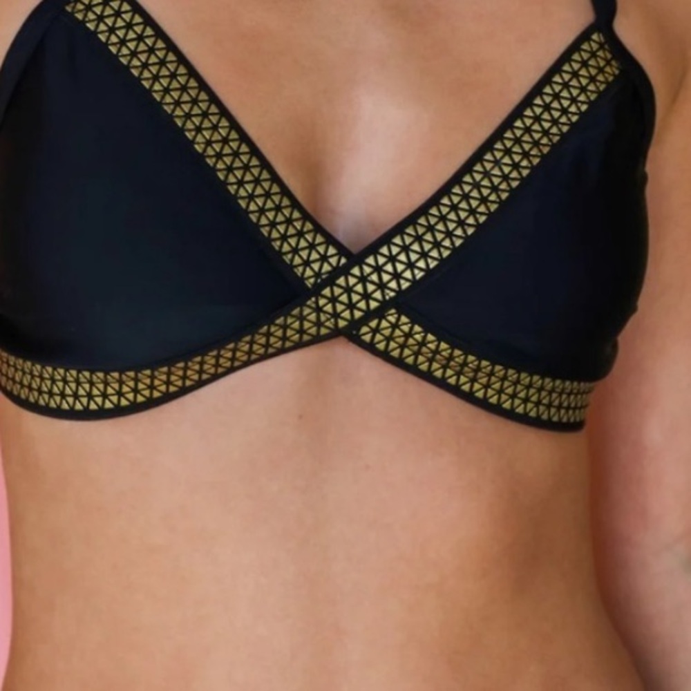 🟤NWT Bali Bliss Halter Bikini Swimsuit in Black - Picture 2 of 5